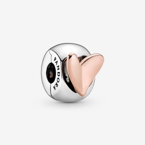 Pandora Freehand Heart Clip Charm Colorati | 1482736-AV