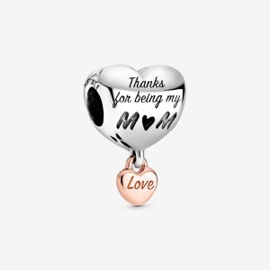 Pandora Love You Mom Heart Charm Colorati | 7395812-EF