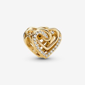 Pandora Sparkling Entwined Hearts Charm Aurii | 4651708-GL