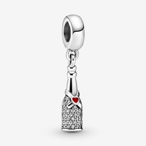 Pandora Sparkling Wine Bottle Dangle Charm Argintii | 7831249-BC
