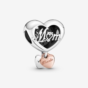 Pandora Thank You Mum Heart Charm Colorati | 4587021-HC