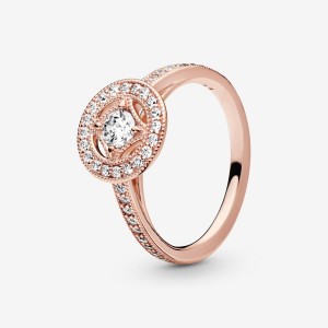 Pandora Vintage Circle Ring Roz Aurii | 6024789-OP